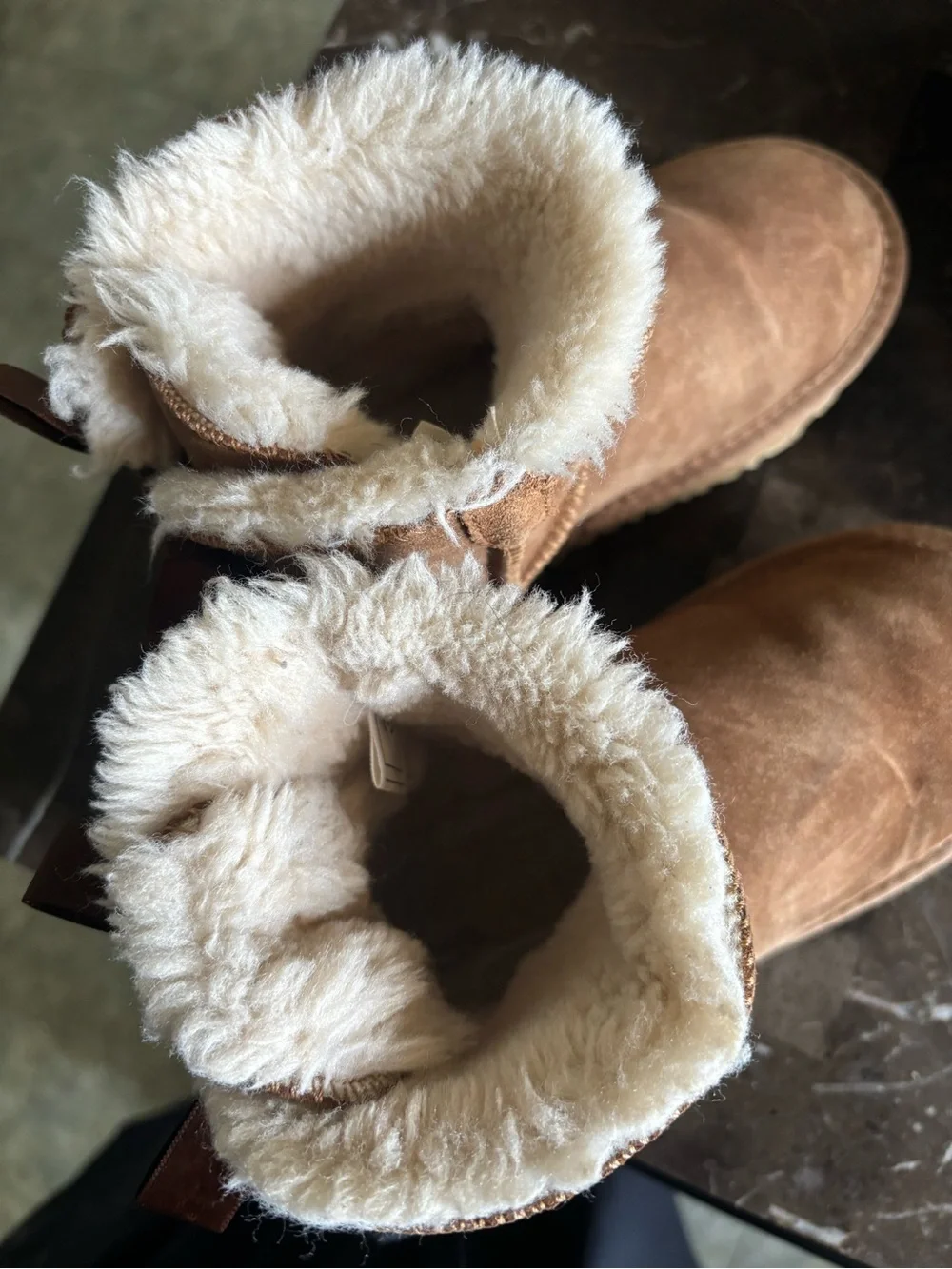 UGG Kids Chestnut Suede Cozy Shearling Ankle Boots